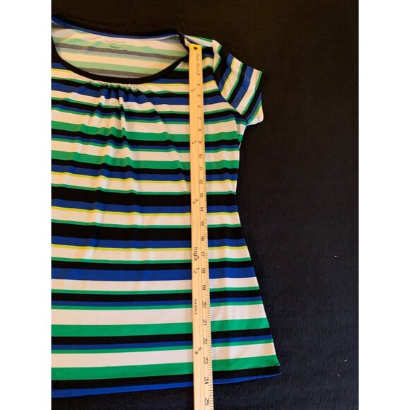 Worthington Womens Multicolor Striped Short Sleeve Top Size Large Polyester - Picture 5 of 8